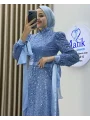 Analı Kızlı Boncuk Payet Elbise