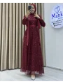 Analı Kızlı Boncuk Payet Elbise