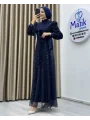 Analı Kızlı Boncuk Payet Elbise