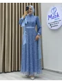 Analı Kızlı Boncuk Payet Elbise