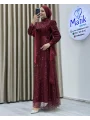 Analı Kızlı Boncuk Payet Elbise