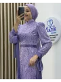 Analı Kızlı Boncuk Payet Elbise