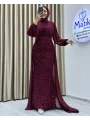 Gül Kumaş Şifon Detay Abiye