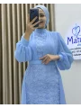 Gül Kumaş Şifon Detay Abiye