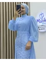 Gül Kumaş Şifon Detay Abiye