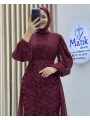Gül Kumaş Şifon Detay Abiye