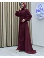 Gül Kumaş Şifon Detay Abiye