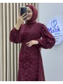 Gül Kumaş Şifon Detay Abiye