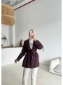 Kruvaze Yaka Trençkot-Kısa