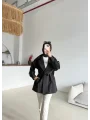 Kruvaze Yaka Trençkot-Kısa