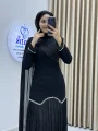 Sofia Kumaş Şifon Detaylı Abiye Elbise