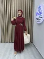 Sofia Kumaş Taş Detaylı Abiye Elbise