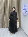 Sofia Kumaş Taş Detaylı Abiye Elbise