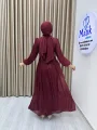 Sofia Kumaş Taş Detaylı Abiye Elbise