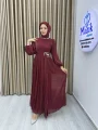 Sofia Kumaş Taş Detaylı Abiye Elbise