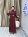 Sofia Kumaş Taş Detaylı Abiye Elbise