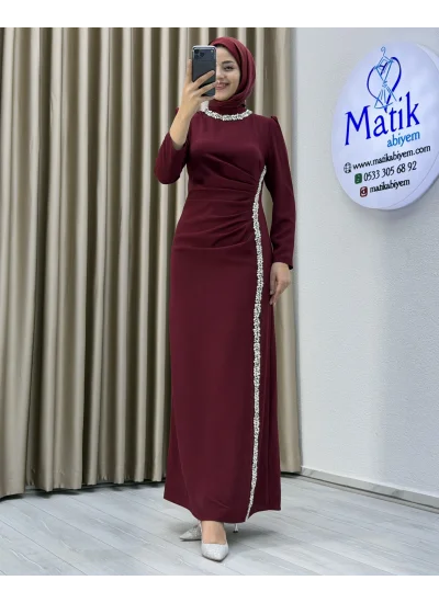Çift Taraflı Krep Tesettür Abiye