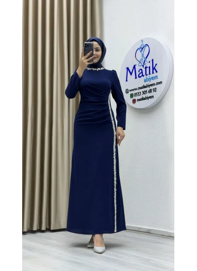 Çift Taraflı Krep Tesettür Abiye