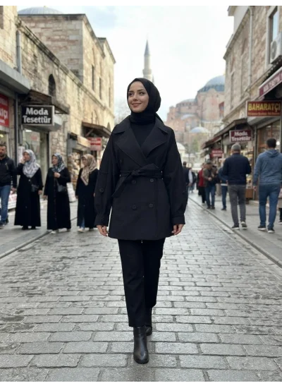 Rüzgarlıklı Trençkot-Kısa