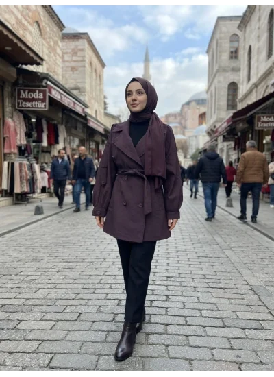 Rüzgarlıklı Trençkot-Kısa