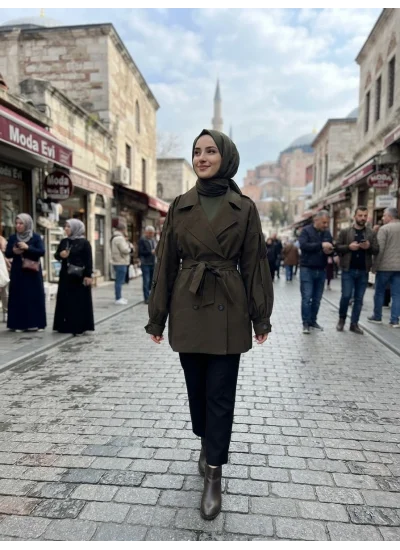 Rüzgarlıklı Trençkot-Kısa