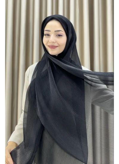 Sofia Saten Zarif Dökümlü Şal - Hafif ve Konforlu Şal