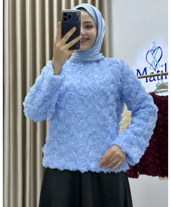 Asetat Saten Etek & Gül Kumaş Üst Takım