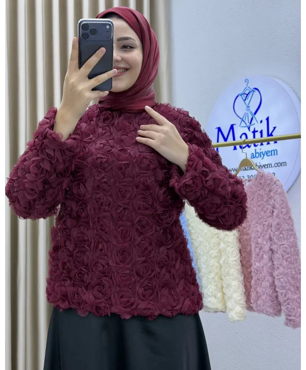 Asetat Saten Etek & Gül Kumaş Üst Takım