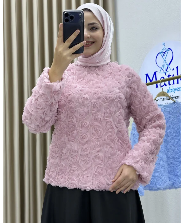 Asetat Saten Etek & Gül Kumaş Üst Takım