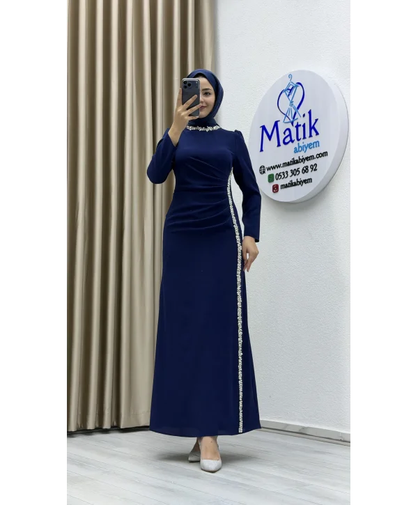 Çift Taraflı Krep Tesettür Abiye