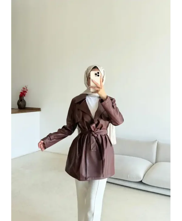 Deri Trençkot-Kısa