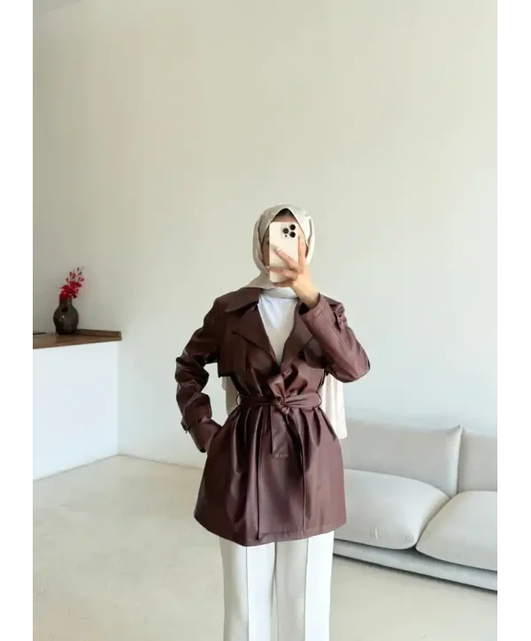 Deri Trençkot-Kısa