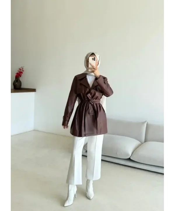 Deri Trençkot-Kısa
