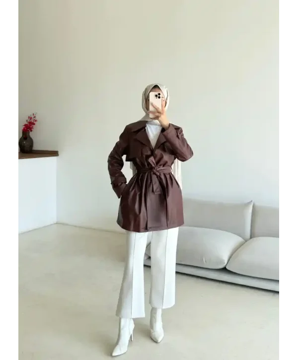 Deri Trençkot-Kısa