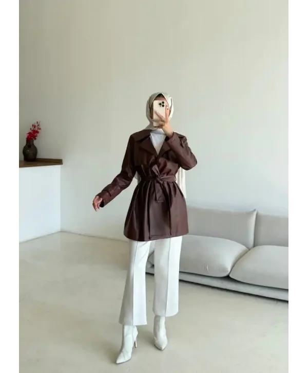 Deri Trençkot-Kısa