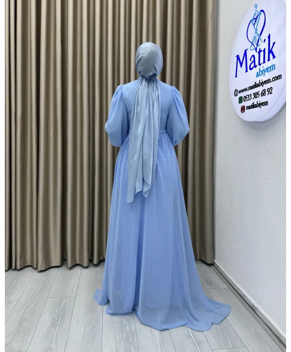 Gül Kumaş Şifon Detay Abiye