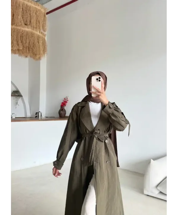Kruvaze Yaka Trençkot
