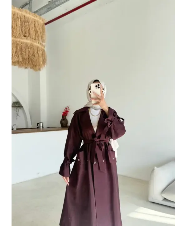 Kuşaklı Cep Detaylı Trençkot