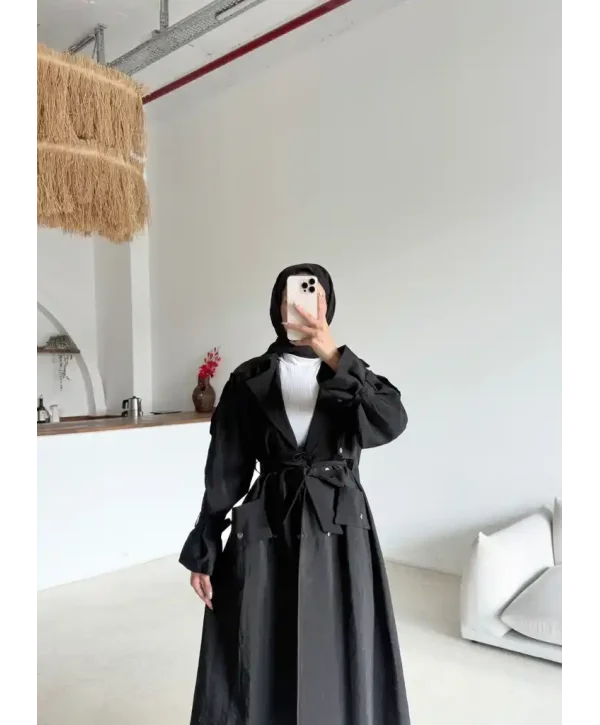 Kuşaklı Cep Detaylı Trençkot