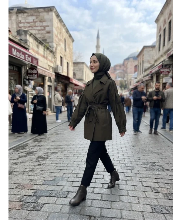 Rüzgarlıklı Trençkot-Kısa