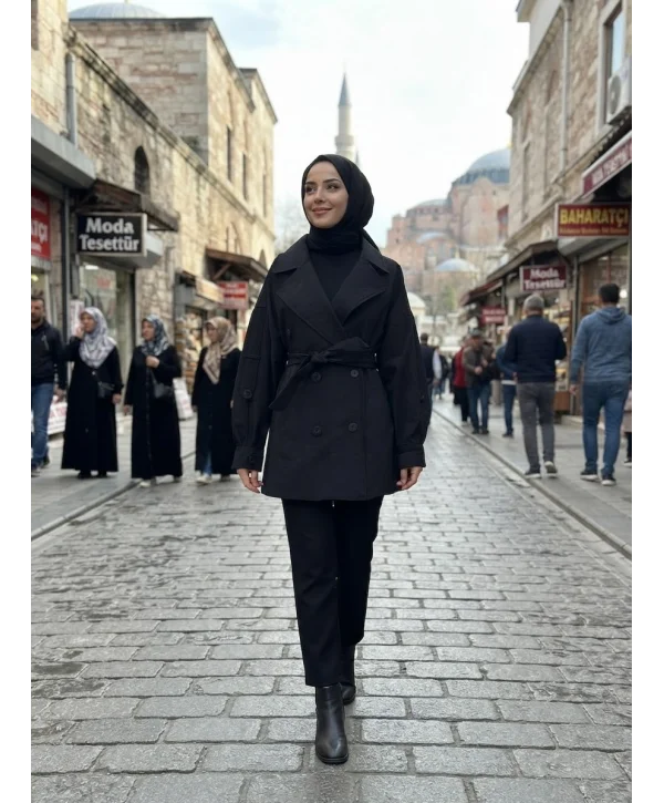 Rüzgarlıklı Trençkot-Kısa