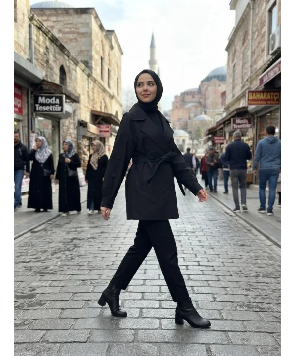 Rüzgarlıklı Trençkot-Kısa