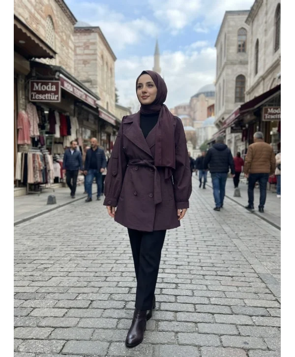 Rüzgarlıklı Trençkot-Kısa