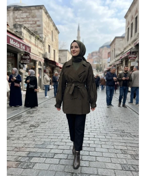 Rüzgarlıklı Trençkot-Kısa