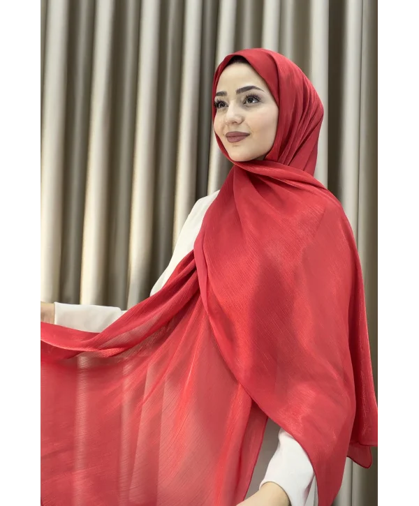 Sofia Saten Zarif Dökümlü Şal - Hafif ve Konforlu Şal