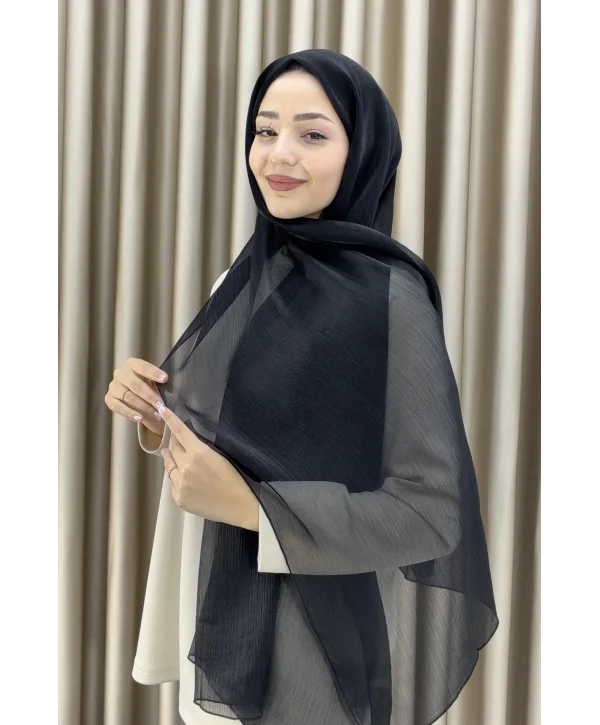 Sofia Saten Zarif Dökümlü Şal - Hafif ve Konforlu Şal
