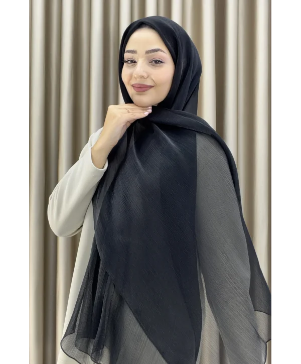Sofia Saten Zarif Dökümlü Şal - Hafif ve Konforlu Şal