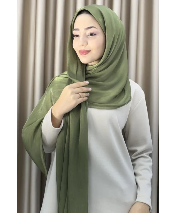 Sofia Saten Zarif Dökümlü Şal - Hafif ve Konforlu Şal