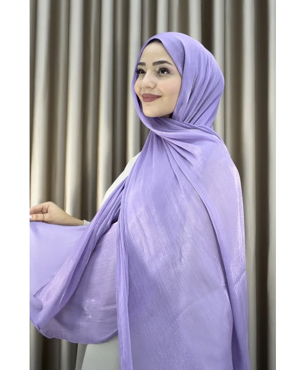 Sofia Saten Zarif Dökümlü Şal - Hafif ve Konforlu Şal