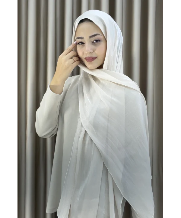 Sofia Saten Zarif Dökümlü Şal - Hafif ve Konforlu Şal
